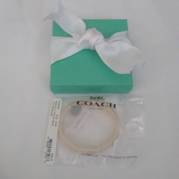 Coach Kissing C Hinged Bangle Bracelet, Gold - Picture 2 of 5